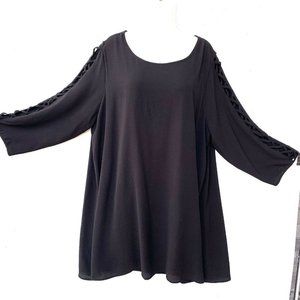 Always‎ Indigo Women Dress Size 2X Black Round Neck